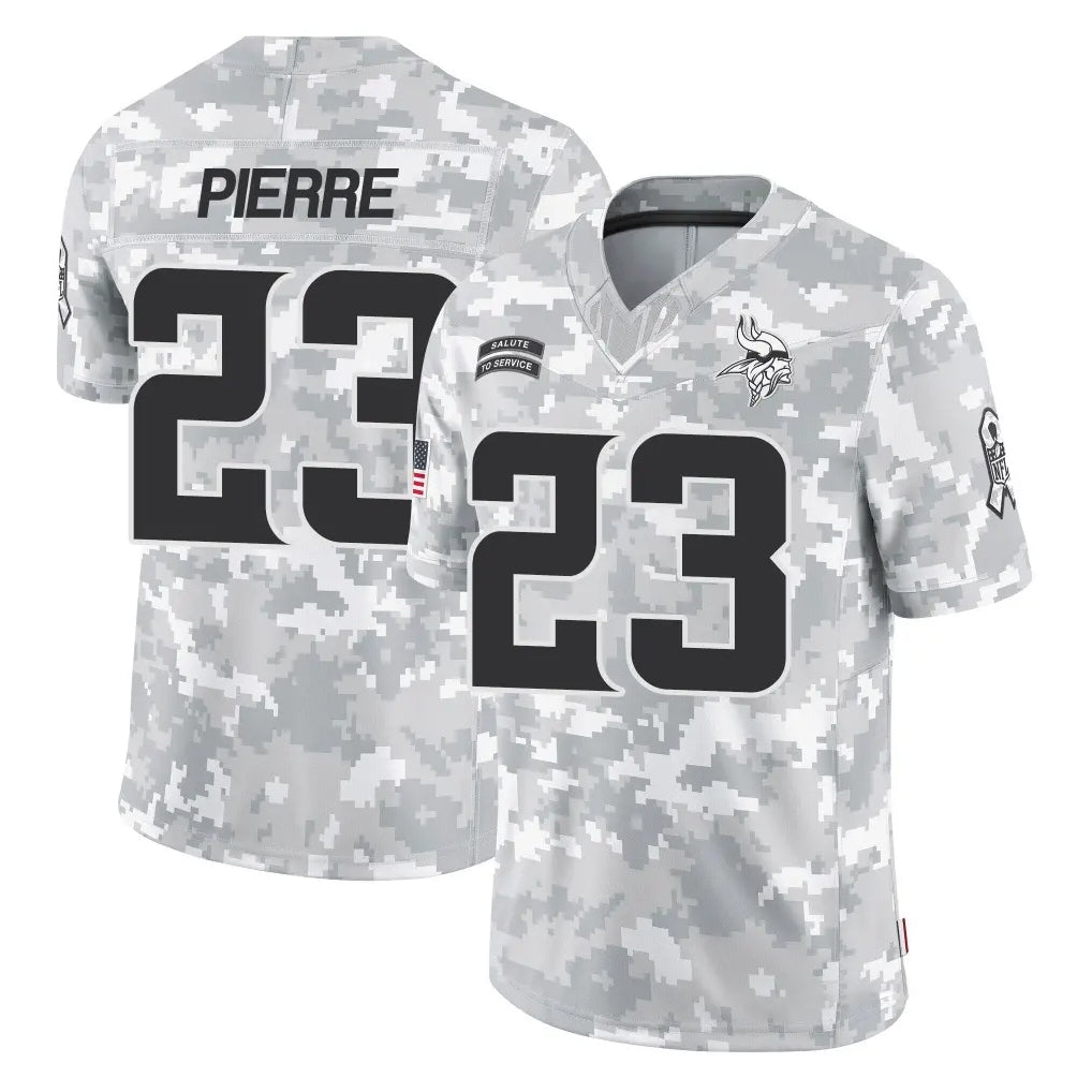 Vanessashop M.Vikings #23 James Pierre Player Arctic Camo Salute To Service Limited Game Stitched Jerseys