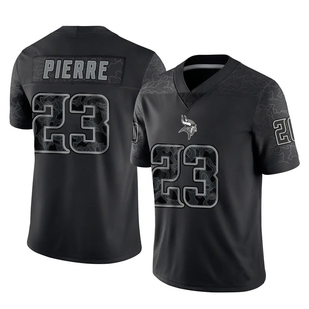Vanessashop M.Vikings #23 James Pierre Player Black Reflective LImited Home Game Stitched Jerseys
