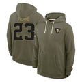 Vanessashop M.Vikings #23 James Pierre Player Olive Salute to Service Pullover Hoodies Limited Stitched Jerseys