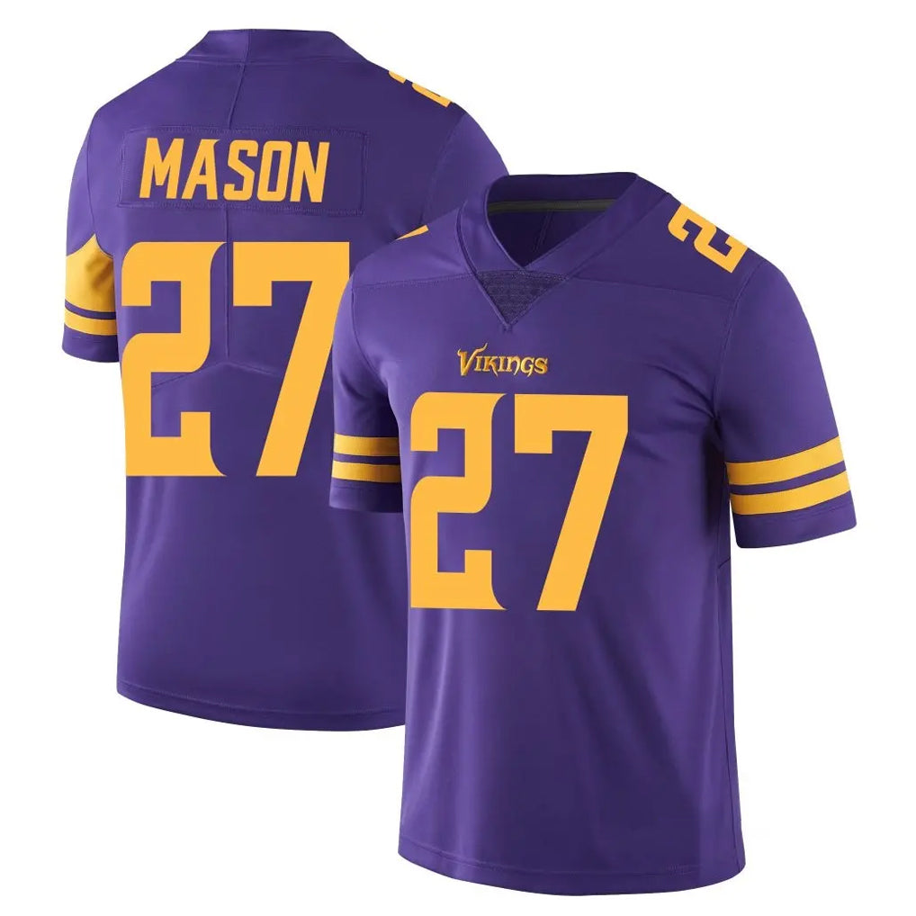 Vanessashop M.Vikings #27 Jordan Mason Player Purple Limited Color Rush Home Game Stitched Jerseys