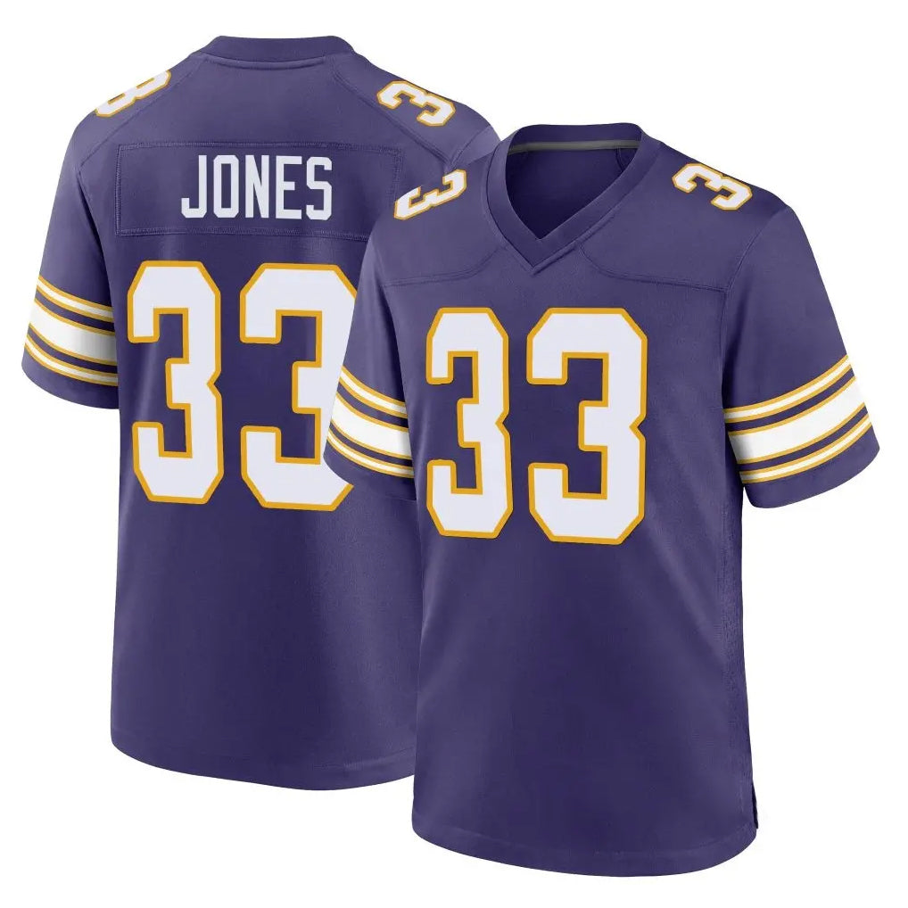 Vanessashop M.Vikings #33 Aaron Jones Sr. Player Purple Classic Home Game Stitched Jerseys