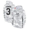 Vanessashop M.Vikings #3 Jordan Addison Player Arctic Camo Salute to Service Pullover Hoodies Limited Game Stitched Jerseys