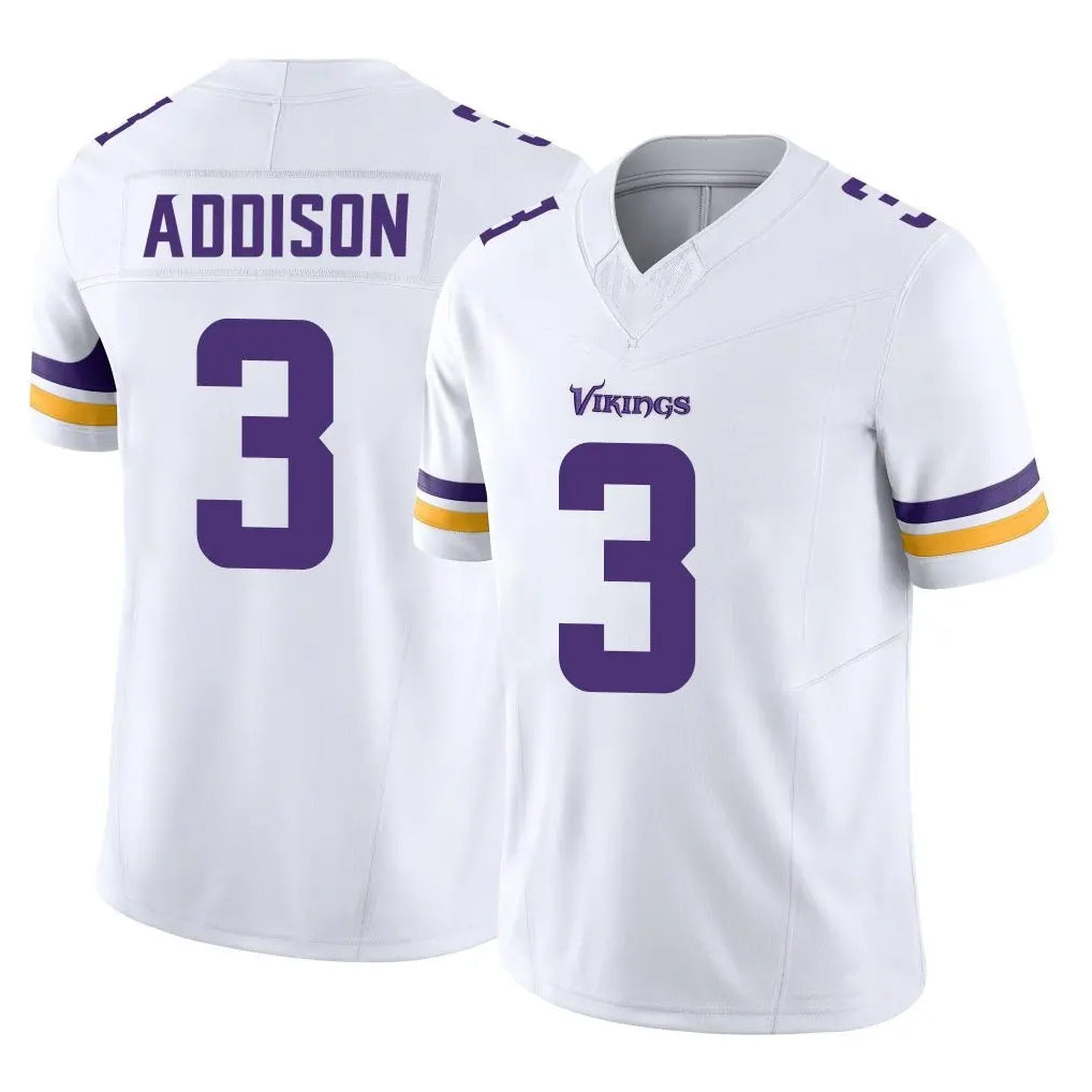 Vanessashop M.Vikings #3 Jordan Addison Player White Limited Vapor F.U.S.E. Home Game Stitched Jerseys