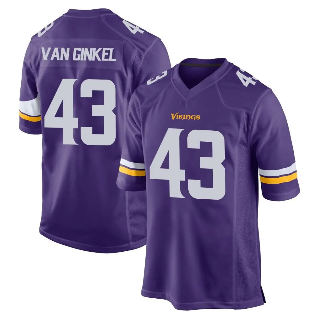 Vanessashop M.Vikings #43 Andrew Van Ginkel Player Purple Home Game Stitched Jerseys
