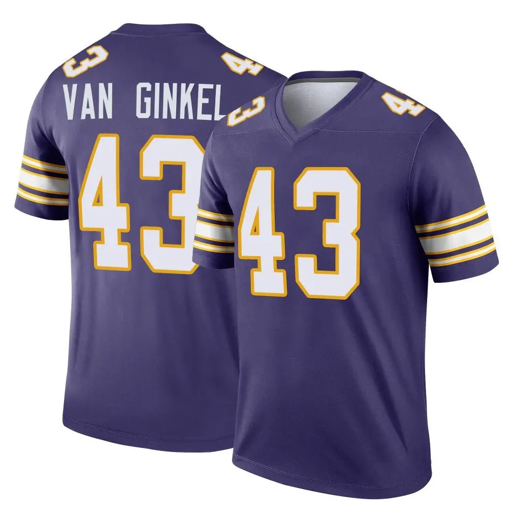 Vanessashop M.Vikings #43 Andrew Van Ginkel Player Purple Limited Classic Home Game Stitched Jerseys