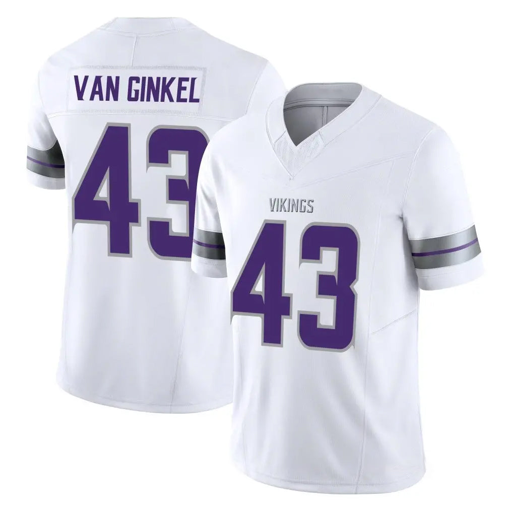 Vanessashop M.Vikings #43 Andrew Van Ginkel Player White Limited Alternate Vapor F.U.S.E. Home Game Stitched Jerseys