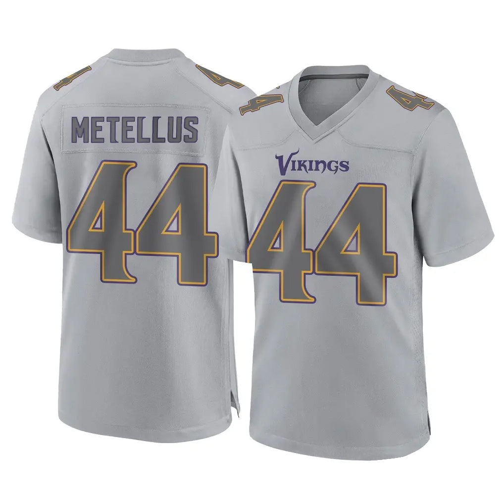 Vanessashop M.Vikings #44 Josh Metellus Player Gray Atmosphere Fashion Home Game Stitched Jerseys