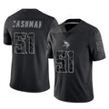 Vanessashop M.Vikings #51 Blake Cashman Player Black Reflective LImited Home Game Stitched Jerseys