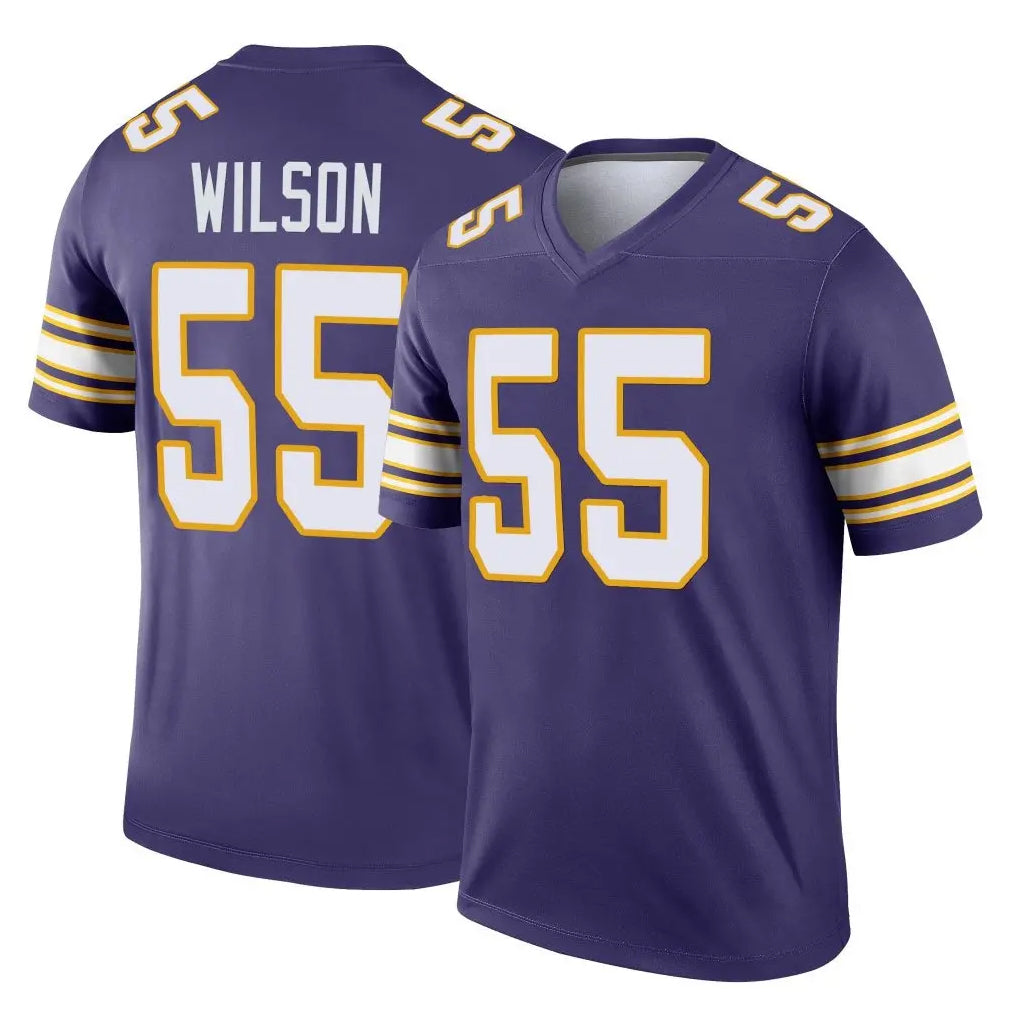 Vanessashop M.Vikings #55 Eric Wilson Player Purple Limited Classic Home Game Stitched Jerseys