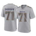 Vanessashop M.Vikings #71 Christian Darrisaw Player Gray Atmosphere Fashion Home Game Stitched Jerseys