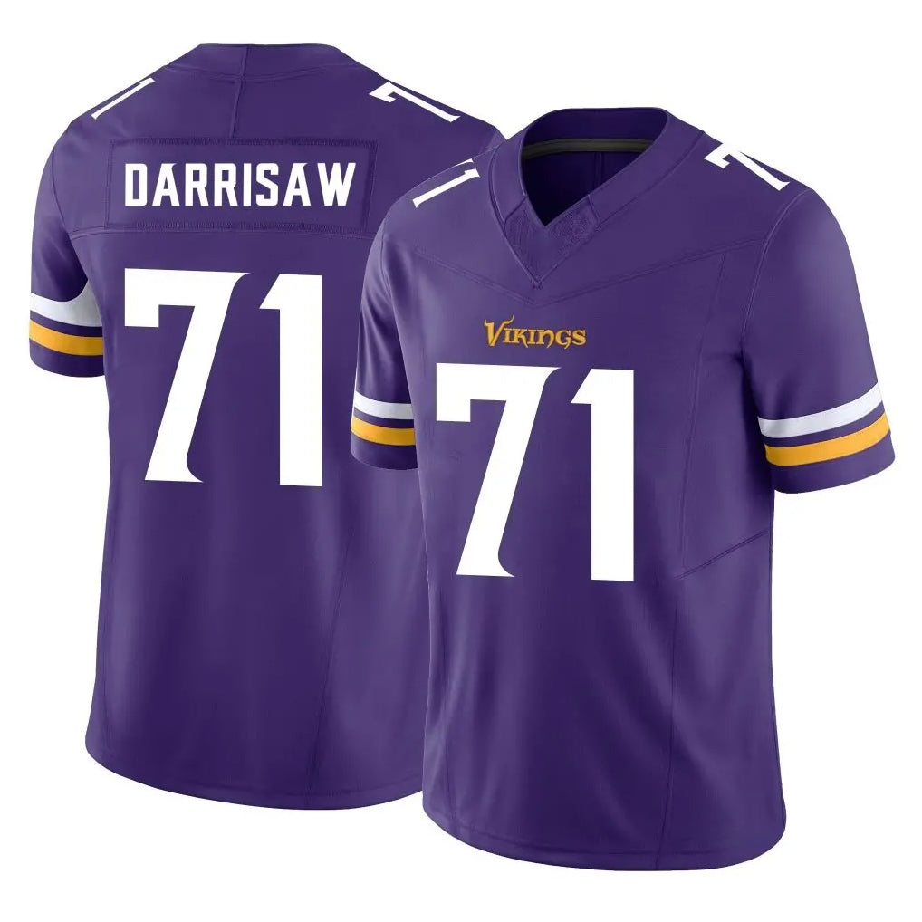Vanessashop M.Vikings #71 Christian Darrisaw Player Purple Limited Vapor F.U.S.E. Home Game Stitched Jerseys