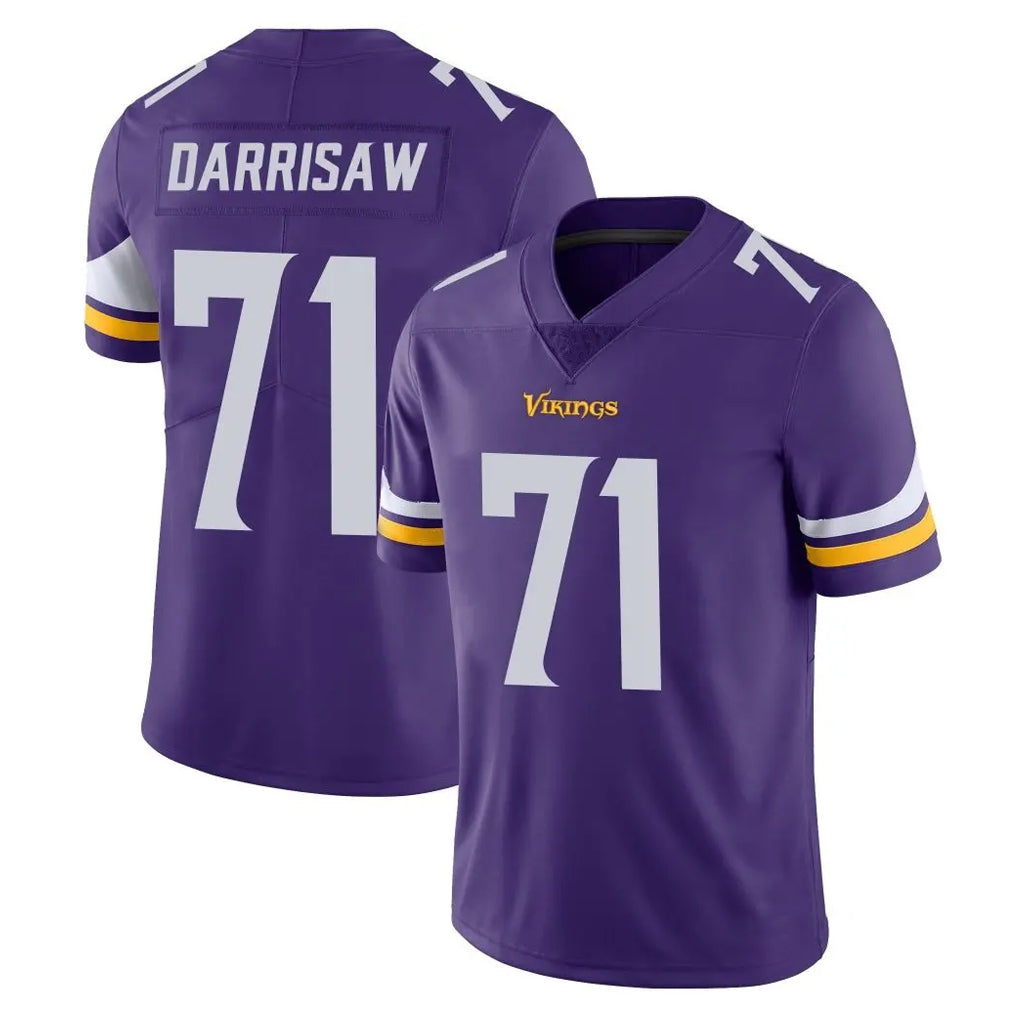 Vanessashop M.Vikings #71 Christian Darrisaw Player Purple Limited Vapor Untouchable Home Game Stitched Jerseys