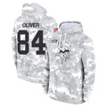 Vanessashop M.Vikings #84 Josh Oliver Player Arctic Camo Salute to Service Pullover Hoodies Limited Game Stitched Jerseys