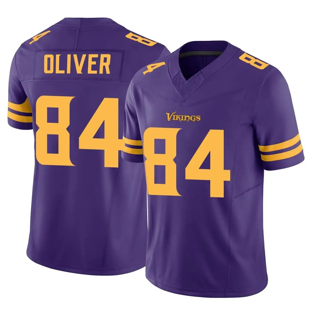 Vanessashop M.Vikings #84 Josh Oliver Player Purple Limited Alternate Vapor F.U.S.E. Home Game Stitched Jerseys