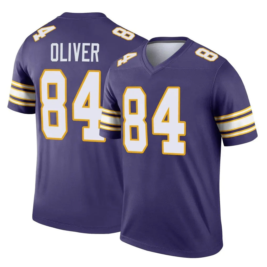 Vanessashop M.Vikings #84 Josh Oliver Player Purple Limited Classic Home Game Stitched Jerseys