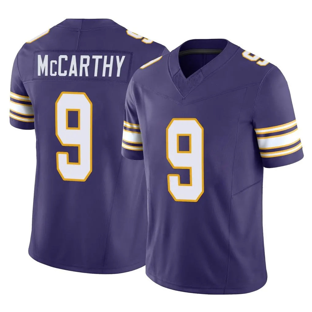 Vanessashop M.Vikings #9 J.J. McCarthy Player Purple Limited Classic Vapor F.U.S.E. Home Game Stitched Jerseys