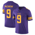 Vanessashop M.Vikings #9 J.J. McCarthy Player Purple Limited Color Rush Home Game Stitched Jerseys