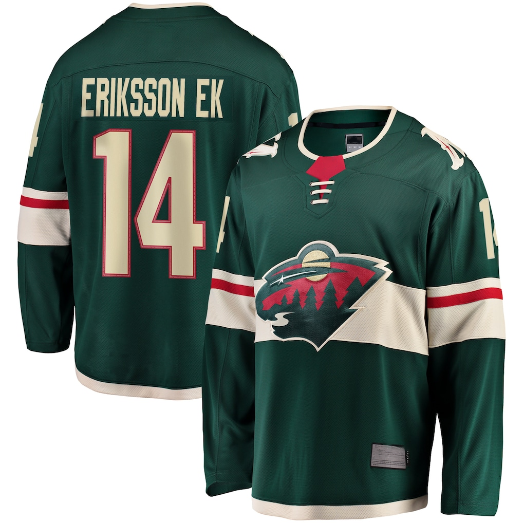 Vanessashop M.Wild #14 Joel Eriksson Ek Green Breakaway Jerseys