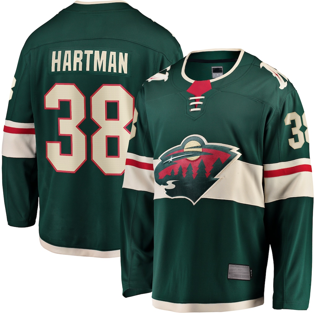 Vanessashop M.Wild #38 Ryan Hartman Green Home Breakaway Player Jerseys
