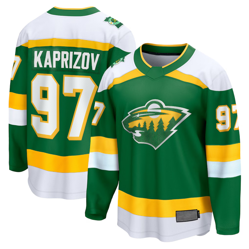 Vanessashop M.Wild #97 Kirill Kaprizov Green 2023-24 Alternate Breakaway Jerseys