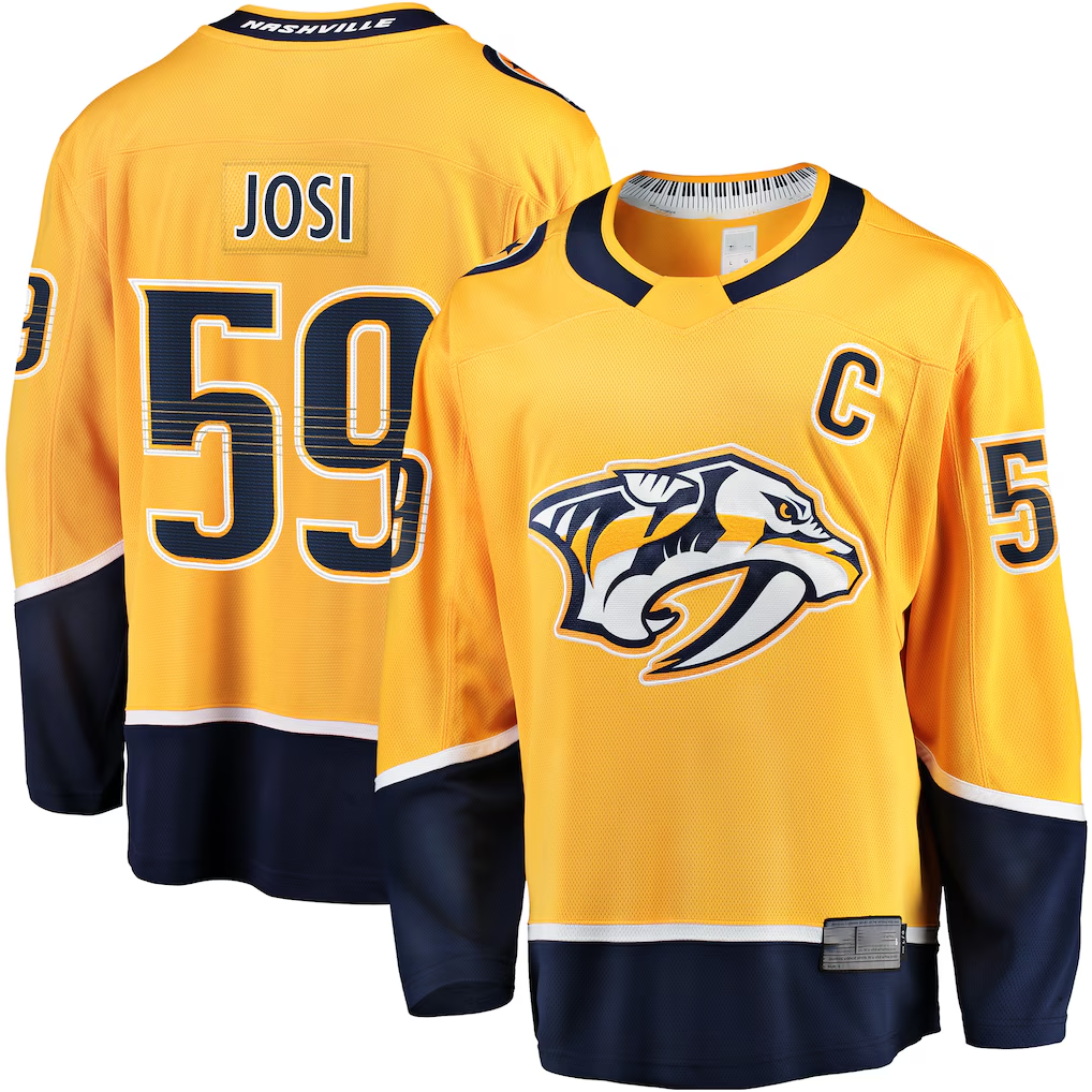 Vanessashop N.Predators #59 Roman Josi Gold Home Breakaway Jerseys