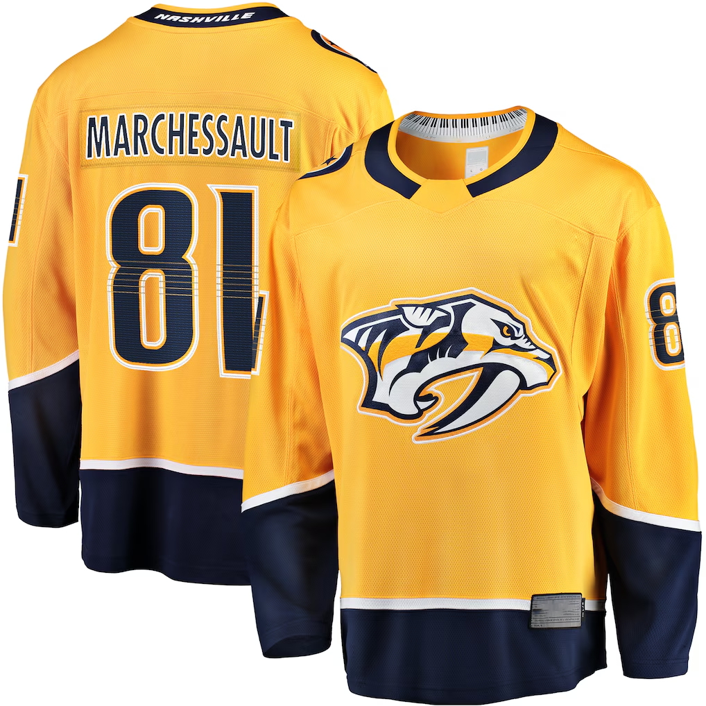 Vanessashop N.Predators #81 Jonathan Marchessault Gold Breakaway Jerseys