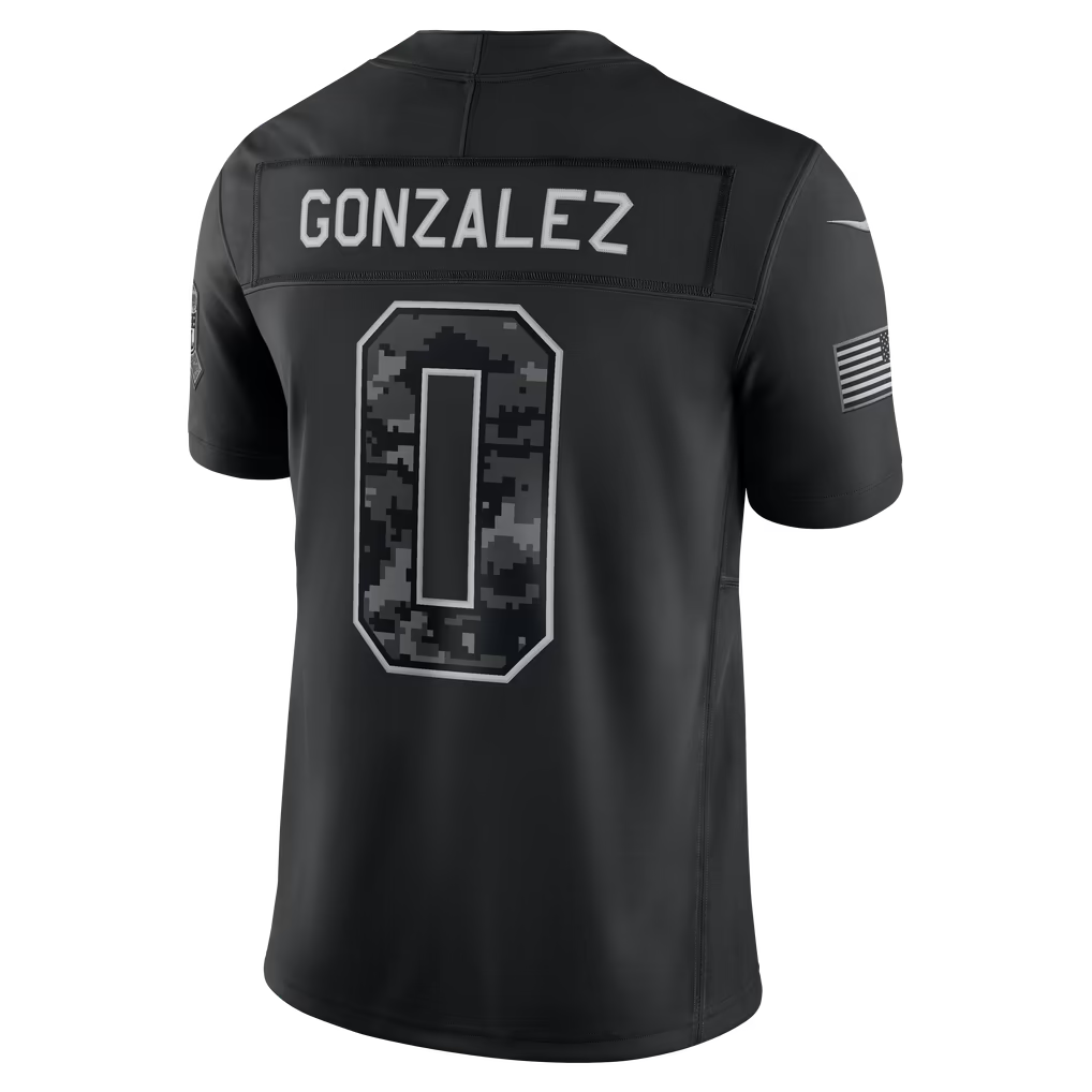 vanessashop NE.Patriots #0 Christian Gonzalez Black 2026 Salute to Service Stitched Limited Jersey