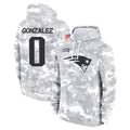 Vanessashop NE.Patriots #0 Christian Gonzalez Player Arctic Camo Salute to Service Pullover Hoodies Limited Game Stitched Jerseys