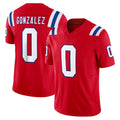Vanessashop NE.Patriots #0 Christian Gonzalez Player Red Limited Vapor F.U.S.E. Home Game Stitched Jerseys