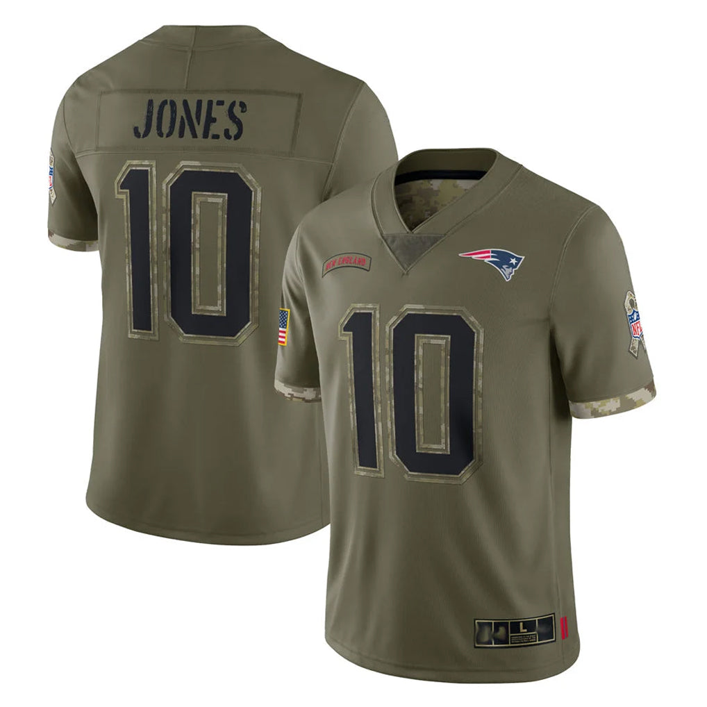 Vanessashop NE.Patriots #10 Drake Maye Player Olive Salute To Service Limited Stitched Jerseys