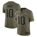 Vanessashop NE.Patriots #10 Drake Maye Player Olive Salute To Service Limited Stitched Jerseys
