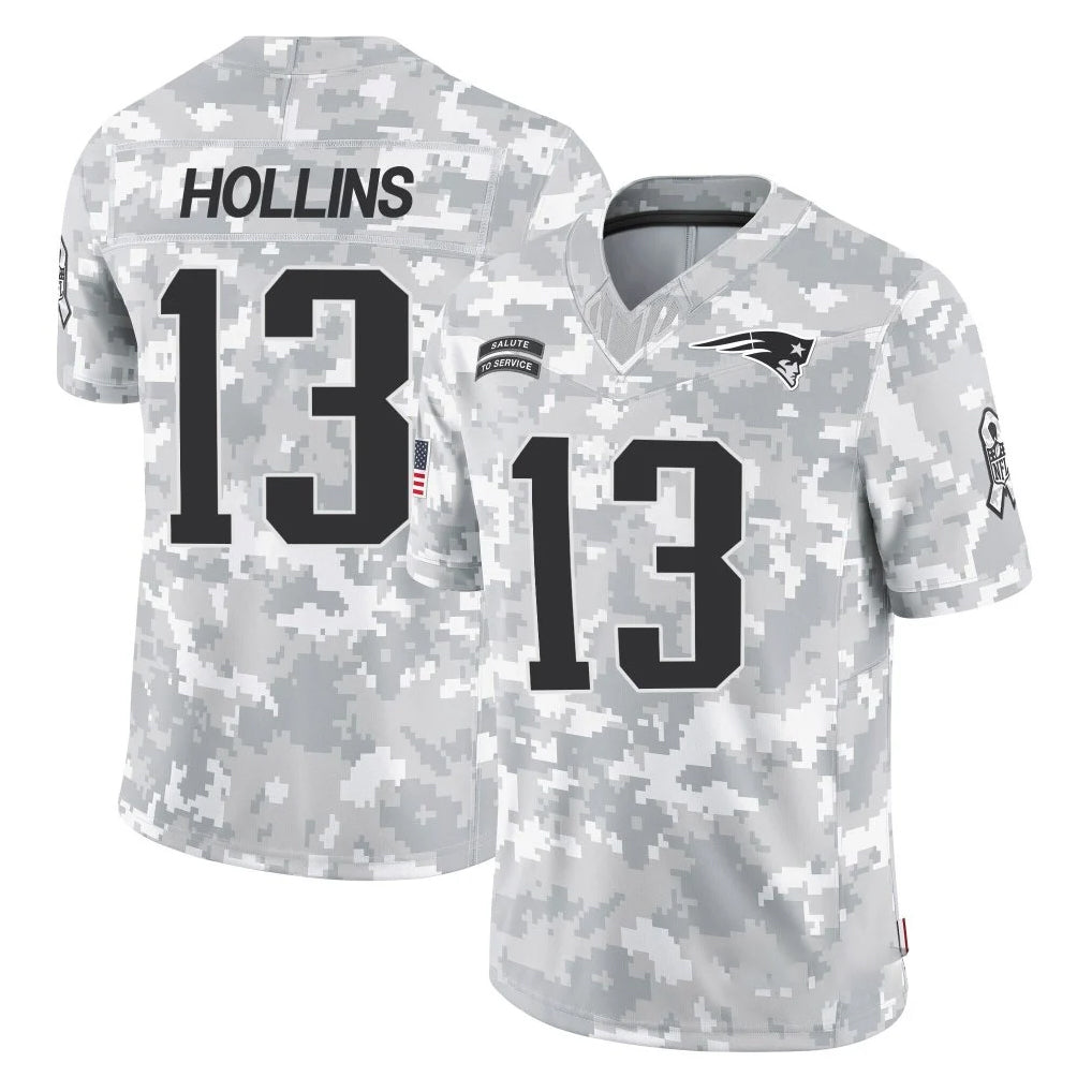 Vanessashop NE.Patriots #13 Mack Hollins Player Arctic Camo Salute To Service Limited Game Stitched Jerseys