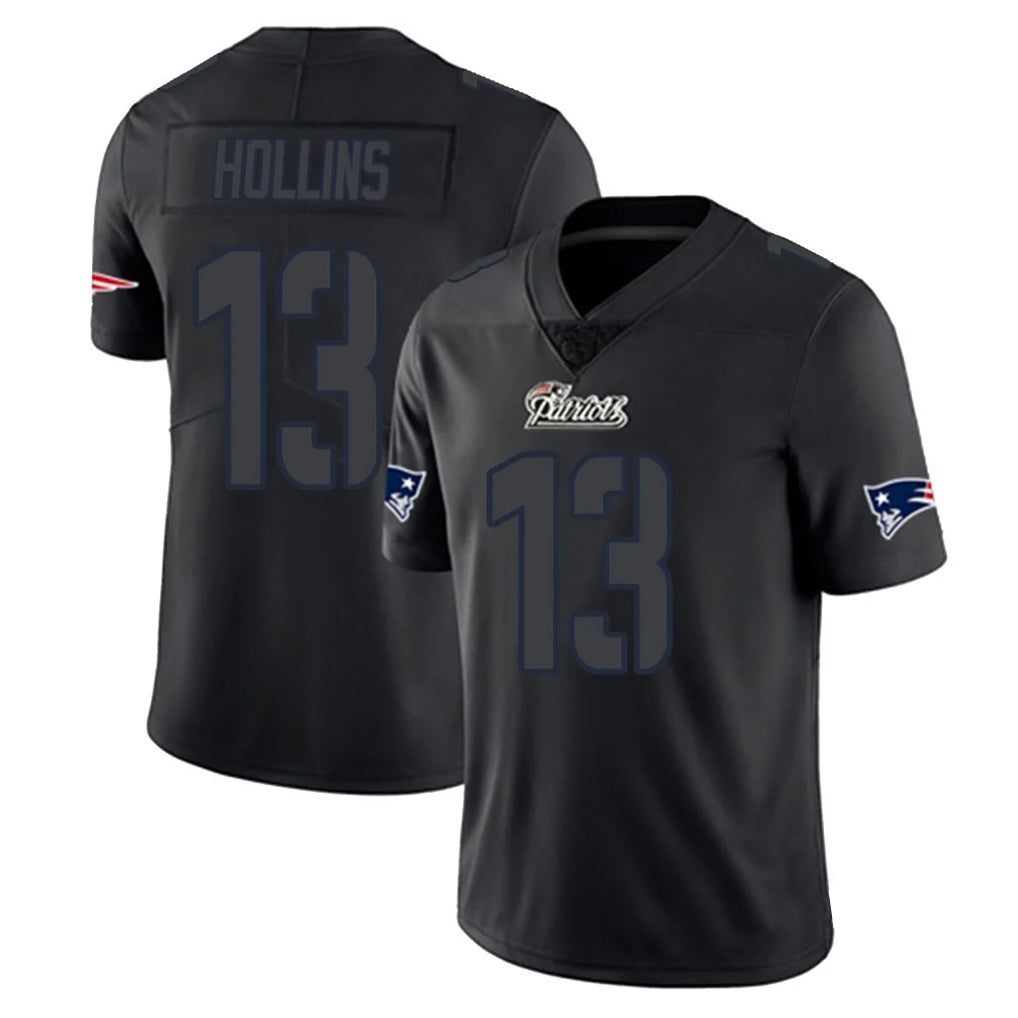 Vanessashop NE.Patriots #13 Mack Hollins Player Black Impact LImited Home Game Stitched Jerseys