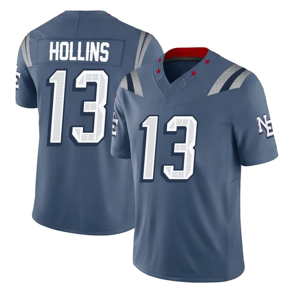 Vanessashop NE.Patriots #13 Mack Hollins Player Blue Limited Rivalries Collection Home Game Stitched Jerseys