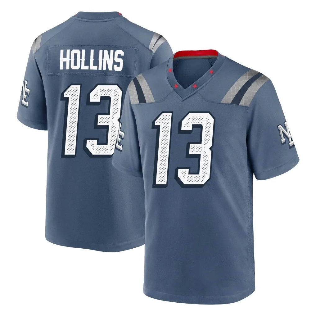 Vanessashop NE.Patriots #13 Mack Hollins Player Blue Rivalries Collection Home Game Stitched Jerseys
