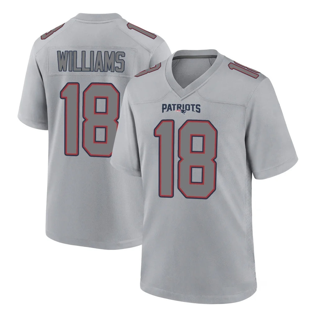 Vanessashop NE.Patriots #18 Kyle Williams Player Gray Fashion Limited Home Game Stitched Jerseys
