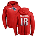 Vanessashop NE.Patriots #18 Kyle Williams Player Red LOGO Pullover Hoodies Home Game Stitched Jerseys