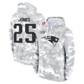 Vanessashop NE.Patriots #25 Marcus Jones Player Arctic Camo Salute to Service Pullover Hoodies Limited Game Stitched Jerseys