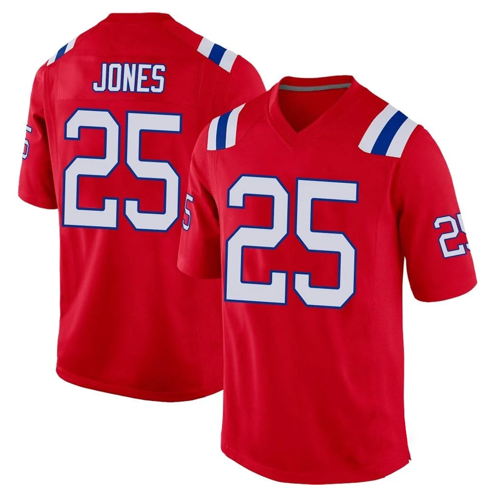 Vanessashop NE.Patriots #25 Marcus Jones Player Red Home Game Stitched Jerseys