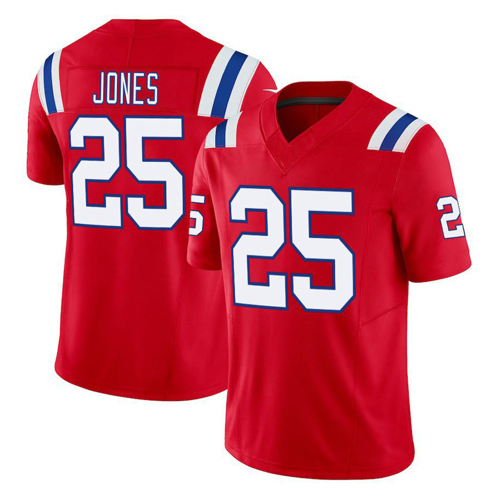 Vanessashop NE.Patriots #25 Marcus Jones Player Red Limited Vapor F.U.S.E. Home Game Stitched Jerseys