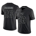 Vanessashop NE.Patriots #26 Hassan Haskins Player Black Reflective LImited Home Game Stitched Jerseys