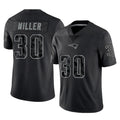 Vanessashop NE.Patriots #30 Jam Miller Player Black Reflective LImited Home Game Stitched Jerseys