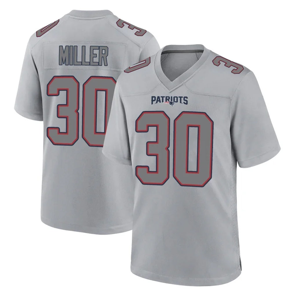 Vanessashop NE.Patriots #30 Jam Miller Player Gray Fashion Limited Home Game Stitched Jerseys