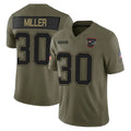 Vanessashop NE.Patriots #30 Jam Miller Player Olive 2025 Salute To Service Limited Stitched Jerseys