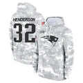 Vanessashop NE.Patriots #32 TreVeyon Henderson Player Arctic Camo Salute to Service Pullover Hoodies Limited Game Stitched Jerseys