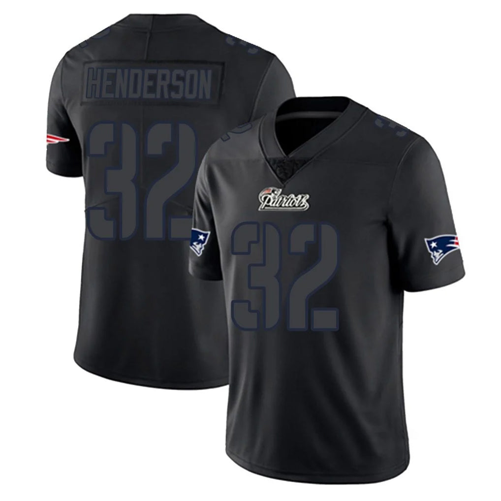 Vanessashop NE.Patriots #32 TreVeyon Henderson Player Black Impact LImited Home Game Stitched Jerseys