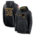 Vanessashop NE.Patriots #32 TreVeyon Henderson Player Black Salute to Service Hoodies Limited Game Stitched Jerseys