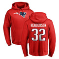 Vanessashop NE.Patriots #32 TreVeyon Henderson Player Red LOGO Pullover Hoodies Home Game Stitched Jerseys