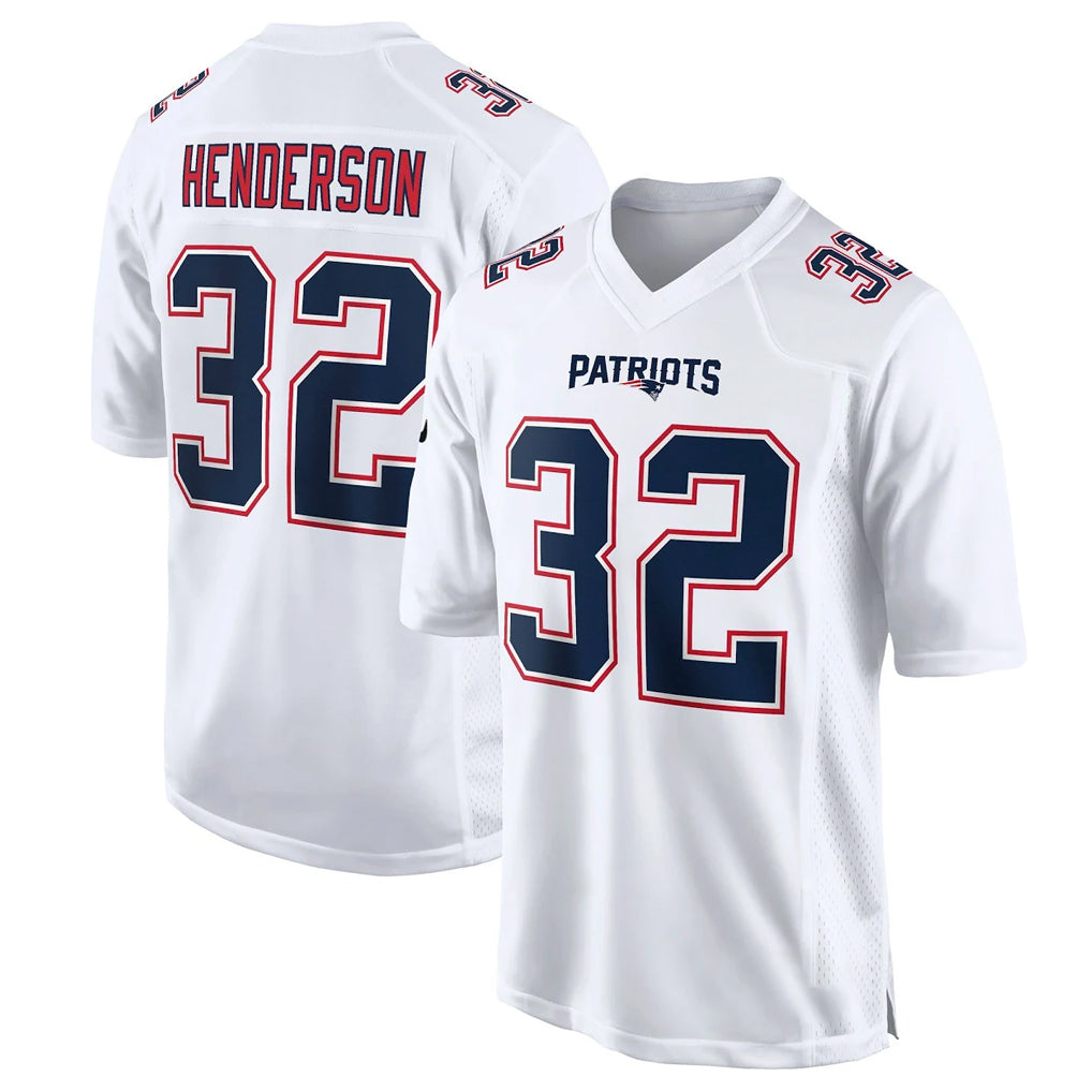 Vanessashop NE.Patriots #32 TreVeyon Henderson Player White Fashion Limited Home Game Stitched Jerseys