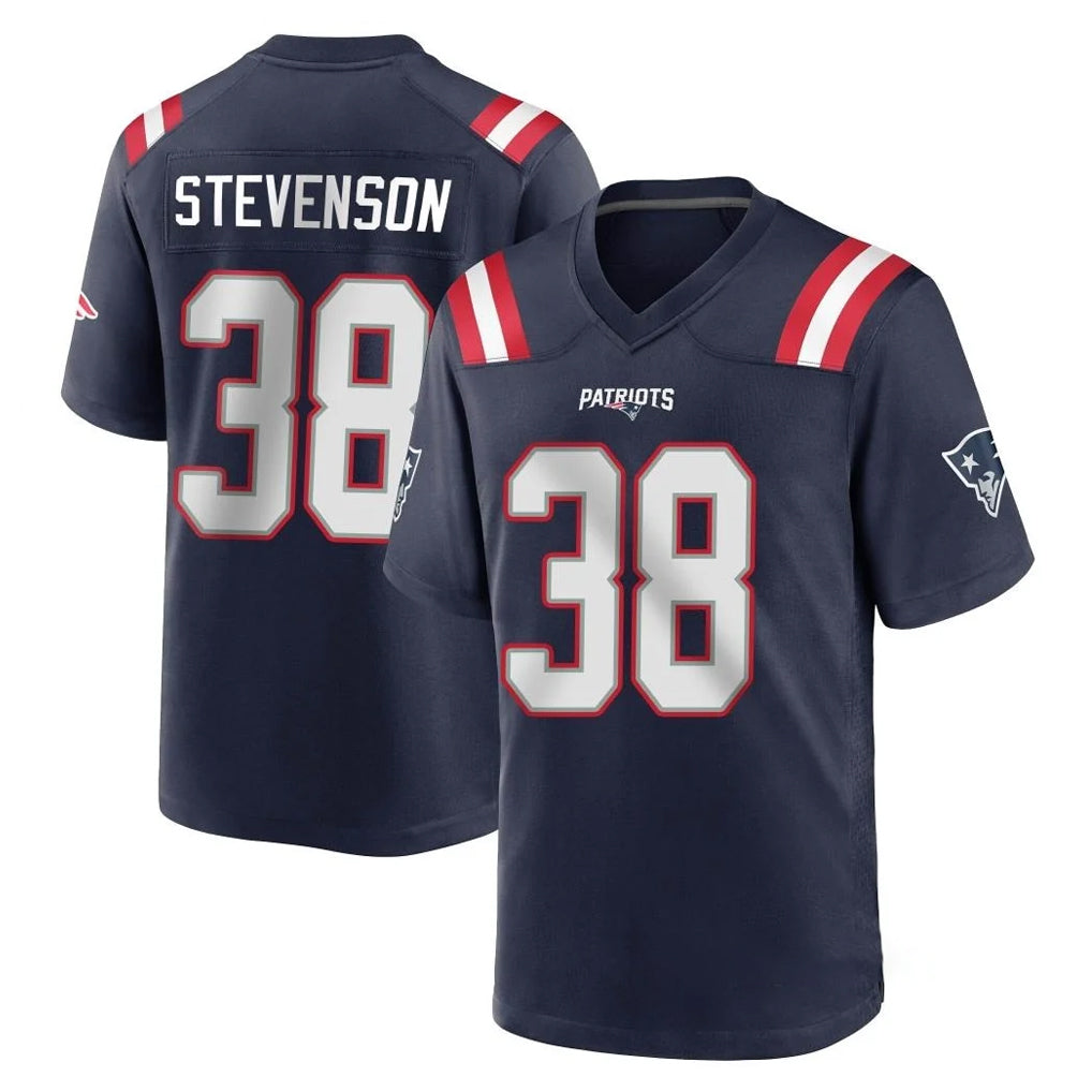 Vanessashop NE.Patriots #38 Rhamondre Stevenson Player Navy Home Game Stitched Jerseys